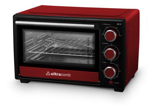 Horno De Mesa Electrico Ultracomb Uc-17 17l Rojo/negro 220v