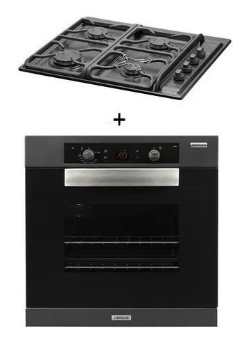 Combo61 Gas Longvie Horno H6900g + Anafe A6600gf Grafito