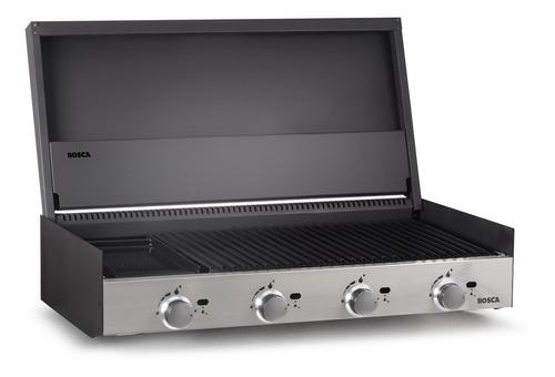 Parrilla a gas para quincho Block 1000 4 quemadores negro/inox