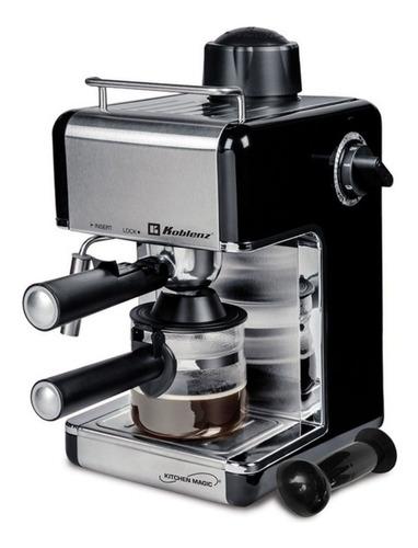 CAFETERA 4 TAZAS NEGRO C/ACERO INOX KOBLENZ