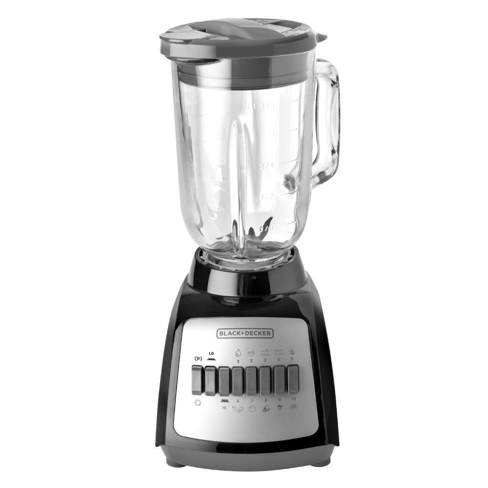 Licuadora BLACK+DECKER 10 velocidades jarra de vidrio 1.25 litros negra