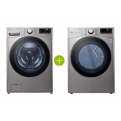Combo Lavadora LG Carga frontal 22 kg WM22VV26R + Secadora LG Gas 22 kg DF22VV2R