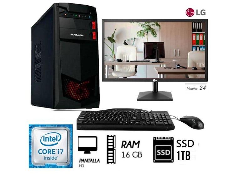 PC Core i7 3.2ghz, Monitor 24" FHD , 16GB, 1TB