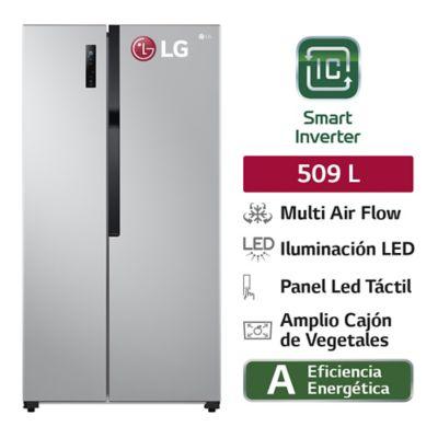 Refrigeradora Side By Side 508 L, Total No Frost con MultiAir Flow, color plateado