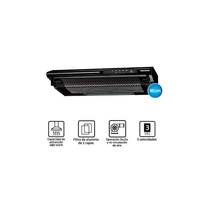 Campana Extractora Indurama CEI-902NE Negro 90 cm