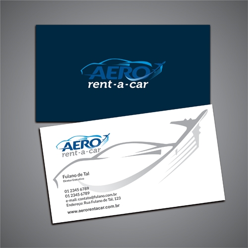 Aero rent a car Criação de Logo e Cartao de Visita Para Automotivo