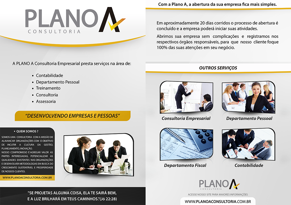 Plano A Consultoria Empresarial Criação de Folder Para