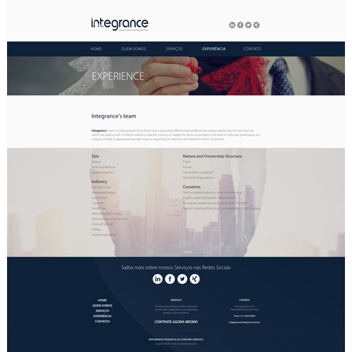 Integrance Finance & Accounting Services- Homepage | Criação de Lay...