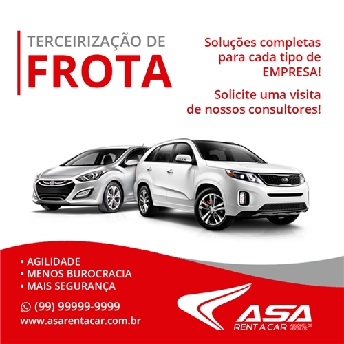 ASA RENT A CAR LOCAÇÃO DE VEÍCULOS Criação de Layout de Post Para...
