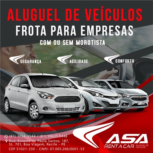 ASA RENT A CAR LOCAÇÃO DE VEÍCULOS Criação de Layout de Post Para...