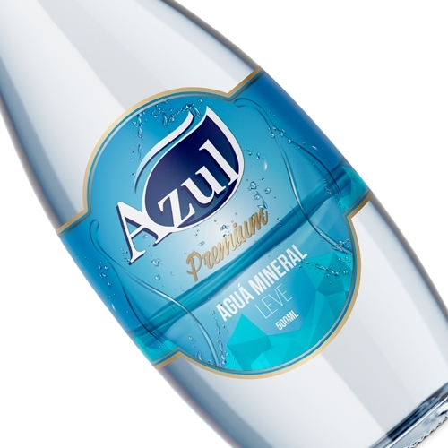 Agua Mineral Azul | Criação de Layout de Rótulo Para Alimentos & Be...