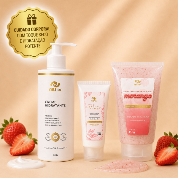 Kit Cuidado – Esfoliação, Hidratação e Mãos Macias ALTHER