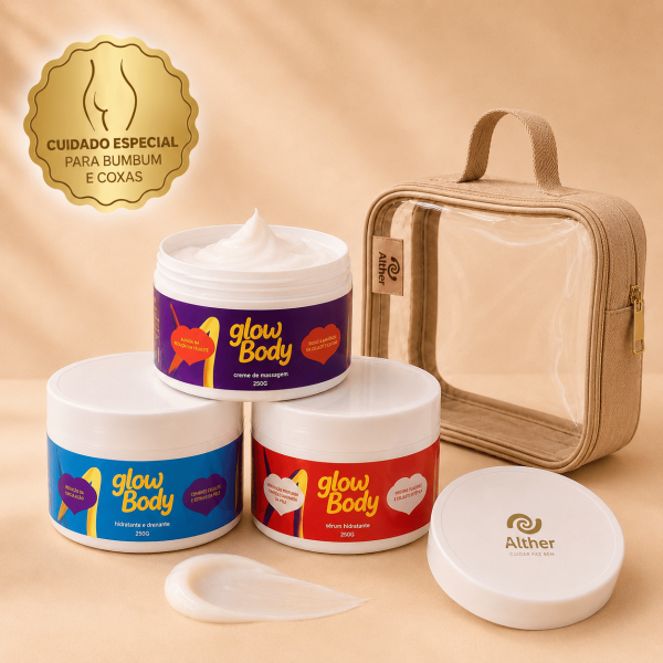 Kit BumBum Glow Alther – Esfoliação, Hidratação, Pele Iluminada e Lisinha