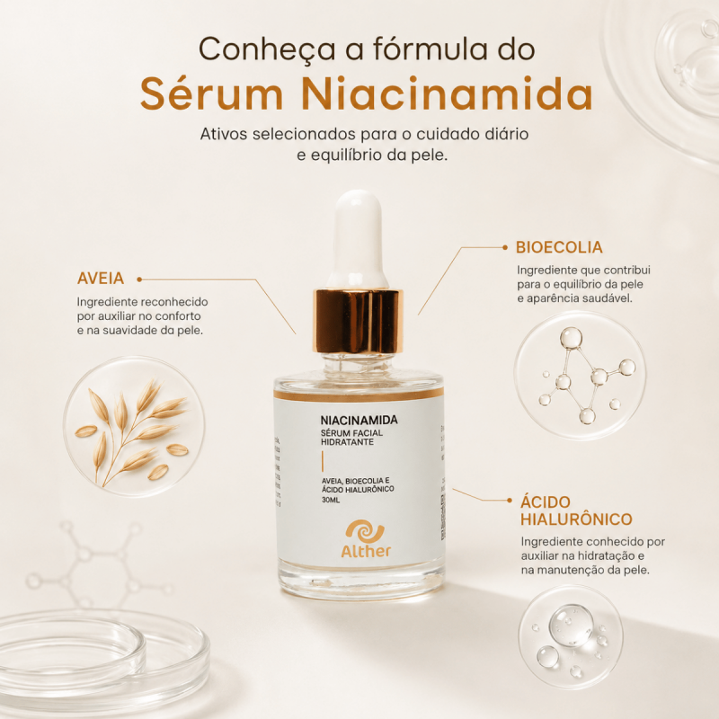 Kit Skin Care – Cleanser Mousse + Sérum Facial Niacinamida+ Creme Facial Tucumã | Rotina Completa de Cuidados com a Pele ALTHER