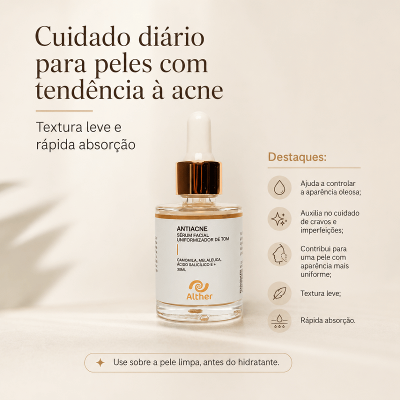 Kit SkinCare para Acne –  Cleanser Mousse + Sérum Facial Antiacne + Creme Facial Tucumã | Rotina Completa de Cuidados com a Pele ALTHER