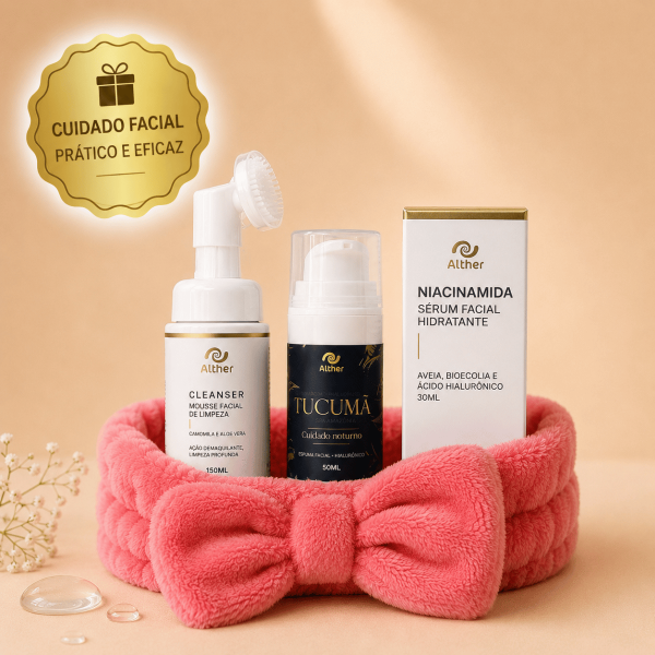 Kit Skin Care – Cleanser Mousse + Sérum Facial Niacinamida+ Creme Facial Tucumã | Rotina Completa de Cuidados com a Pele ALTHER