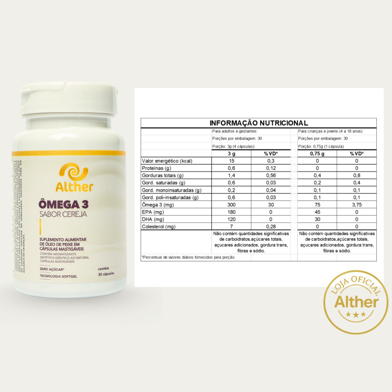 ÔMEGA 3 SABOR CEREJA 