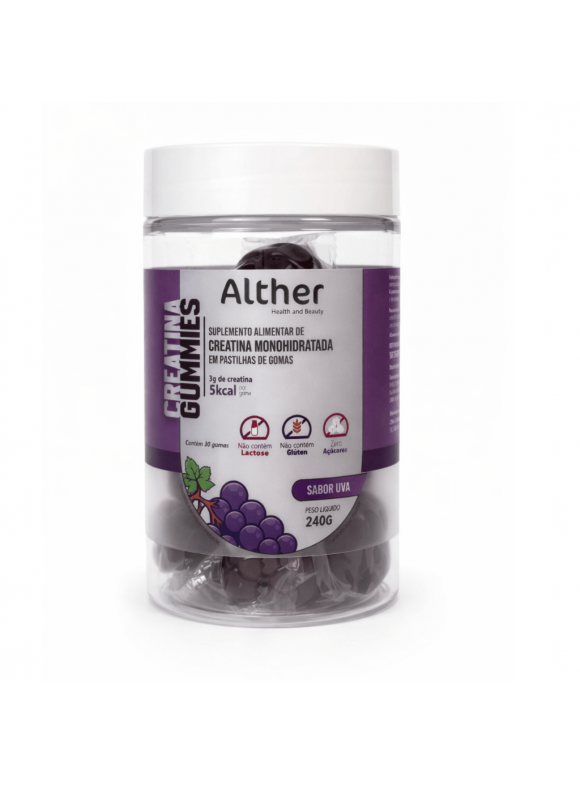 Creatina Gummies Alther  sabor UVA– 3g por goma | 30 unidades