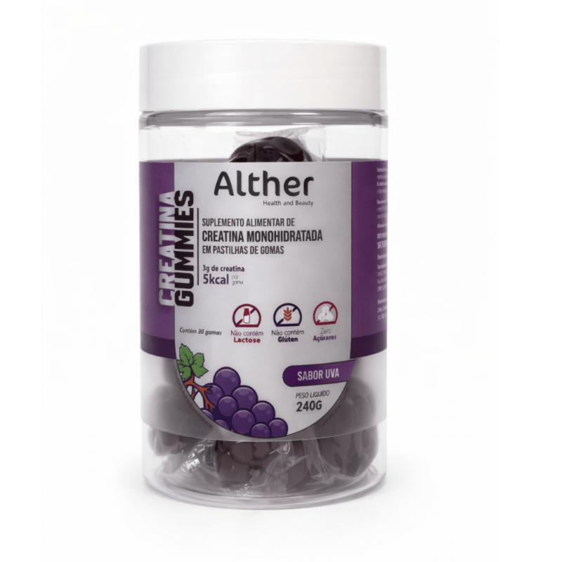 Creatina Gummies Alther  sabor UVA– 3g por goma | 30 unidades