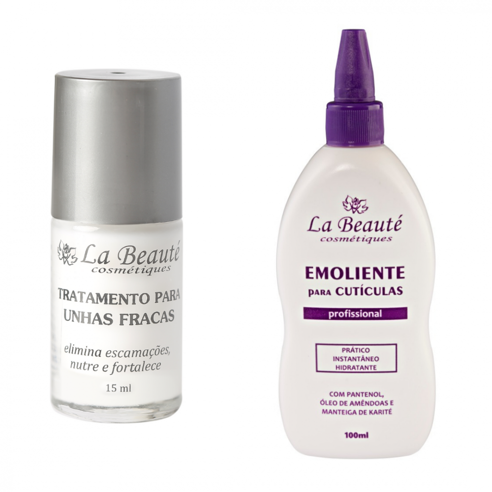 Kit - 1 Tratamento para Unhas Fracas 1 Emoliente para Cutículas La ...