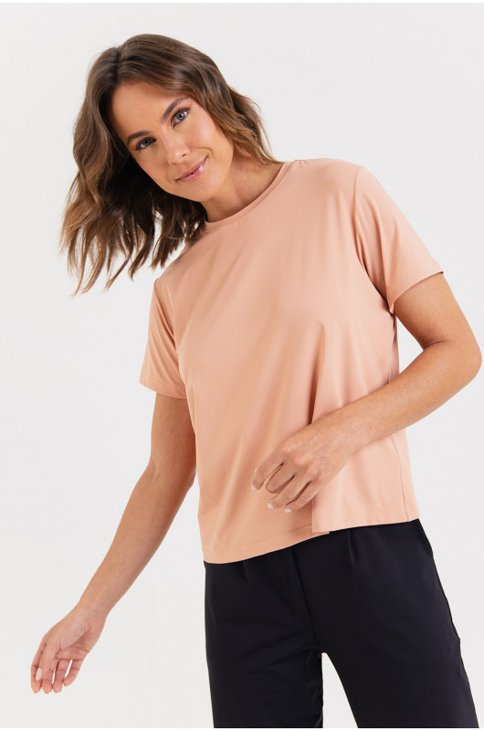 Camiseta B.ON Air Feminina Bege - 24271648