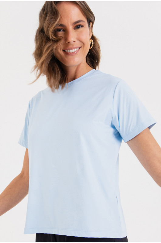 Camiseta B.ON Air Feminina Azul Breeze - 24271649