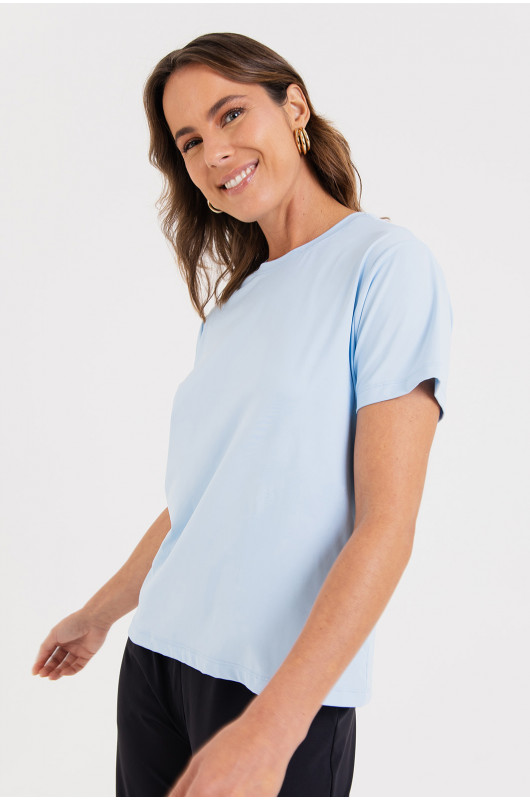 Camiseta B.ON Air Feminina Azul Breeze - 24271649