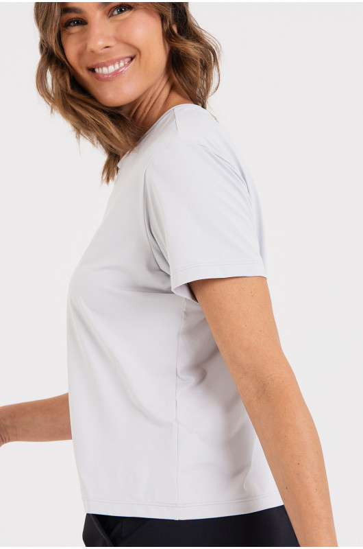 Camiseta B.ON Air Feminina Cinza Lunar - 24271653