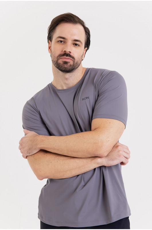 Camiseta B.ON Air Masculina Chumbo Aço - 24271659