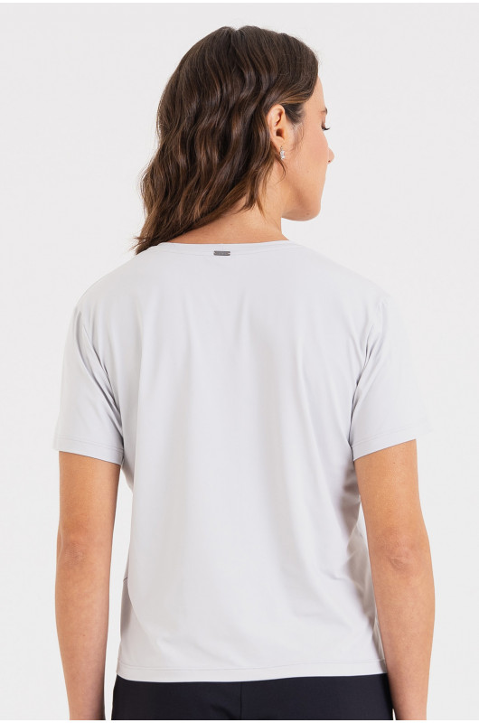 Camiseta B.ON Air Feminina Cinza Lunar - 24271653