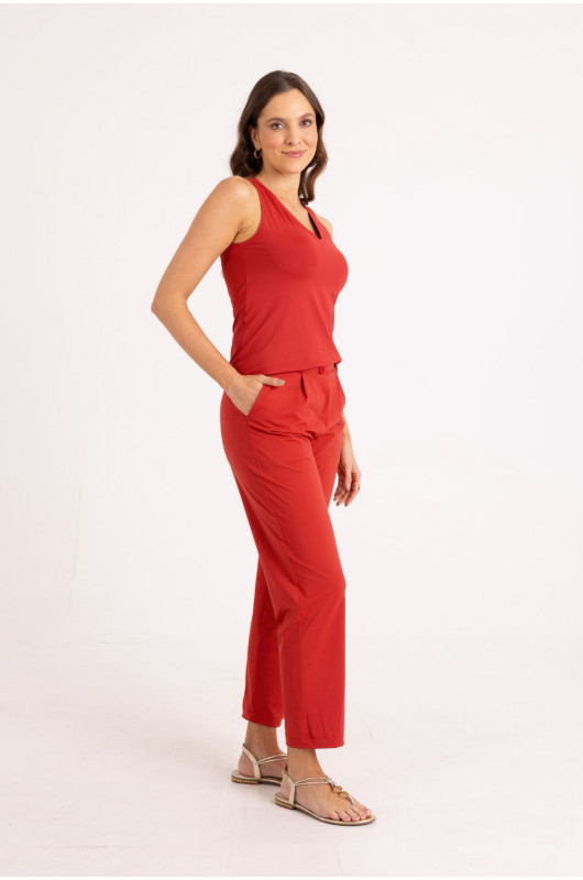 Calça Alfaiataria Feminina Vermelho Melaço – 24271723