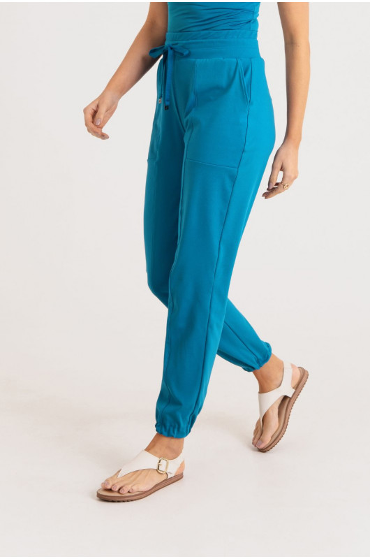 Calça Reta Versátil Feminina Azul Celestial – 24271763