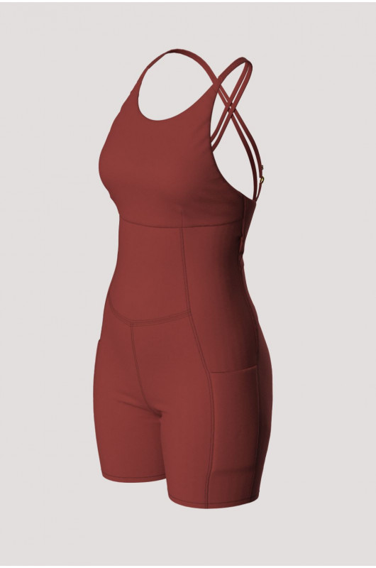 Macaquinho Strappy Feminino Vermelho Melaço - 24271706 