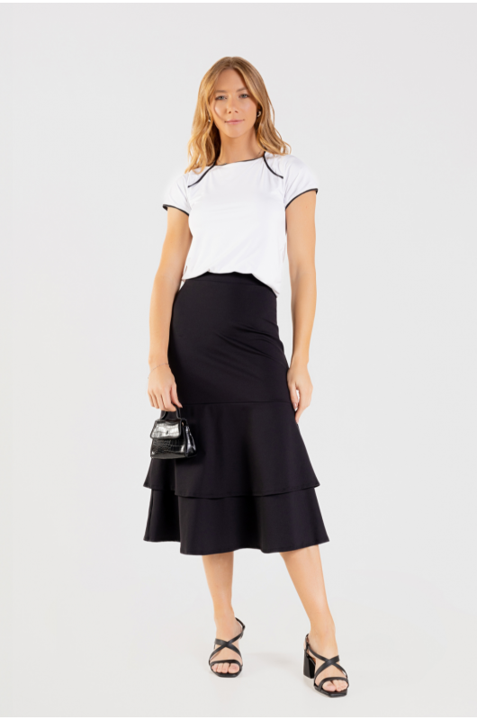 Saia Feminina Casual Preta - 24271065