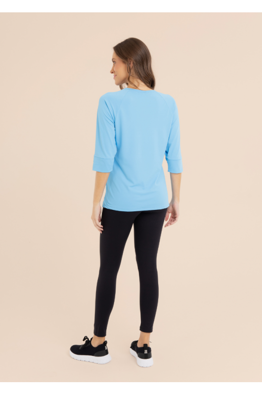  Blusão 7/8 Feminino Azul Parisiense - 24271444