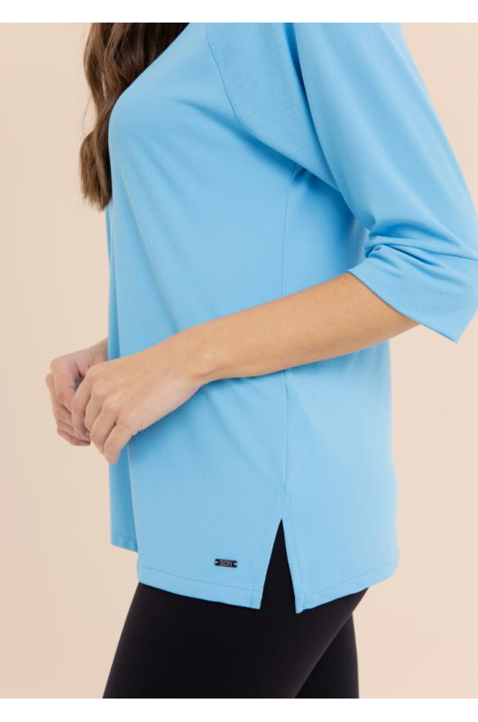  Blusão 7/8 Feminino Azul Parisiense - 24271444