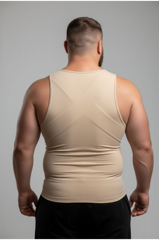 Regata Masculina Plus Size Postural Termofusionada Nude - 24271792