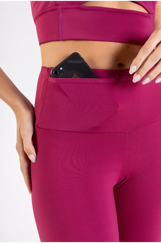 Bermuda Fitness c/ Bolso  Feminina Bordô Berry - 24271121