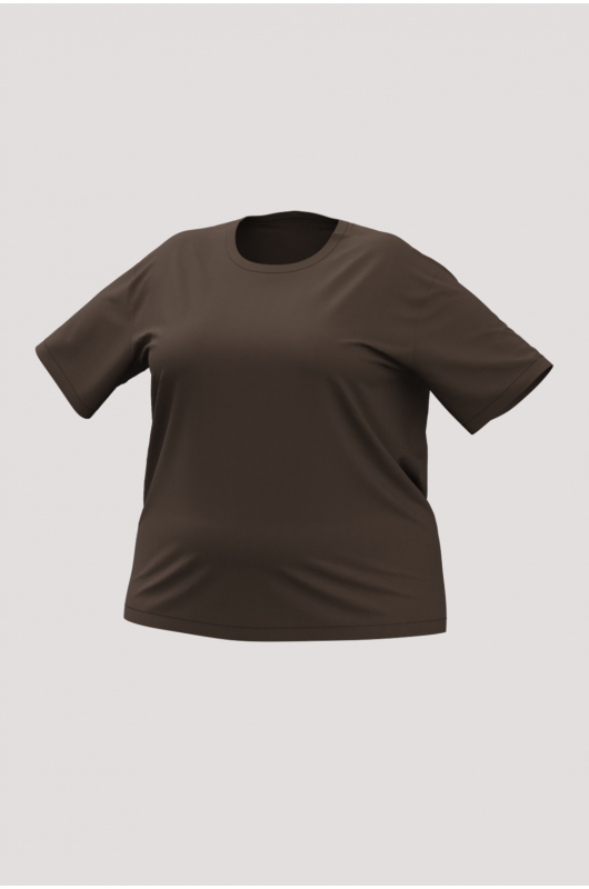 Camiseta B.ON Air Feminina Plus Size Marrom Expresso – 24271903