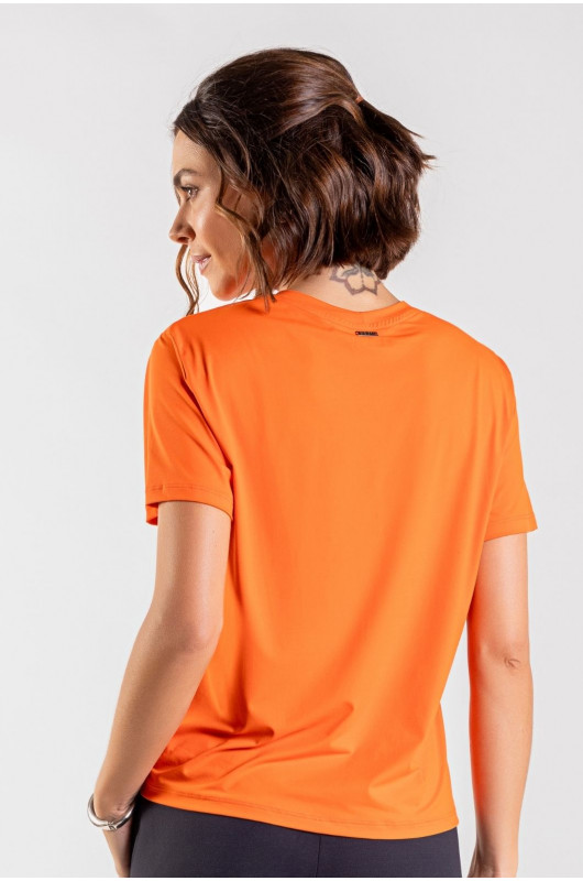 T-Shirt Feminina Basic Laranja Vitamina - 24270975
