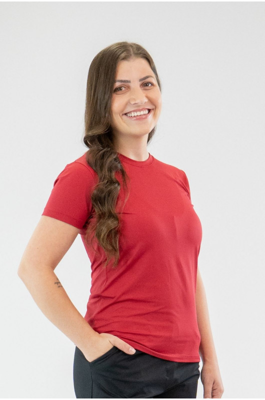 Camiseta B.ON Air Slim Alongada Feminina Vermelho Valentino - 24271966