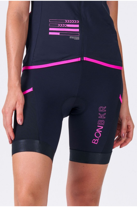 Bermuda Feminina Ciclismo Preta c/ Rosa - 24270719