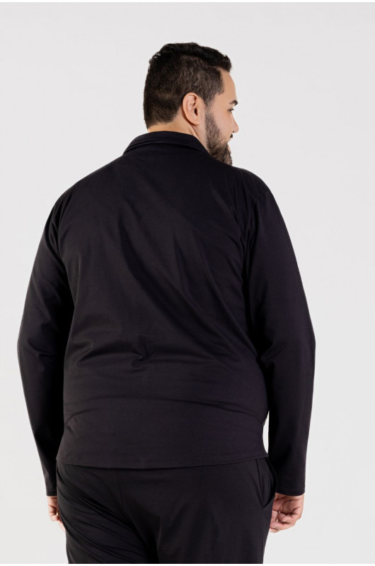 Jaqueta Casual Plus Size Masculina Preta - 24271075