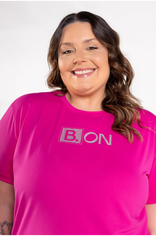 T-Shirt Feminina Estampada Plus Size Pink Paris - 24271123
