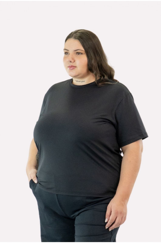 Camiseta B.ON Air Feminina Plus Size Preta – 24271949