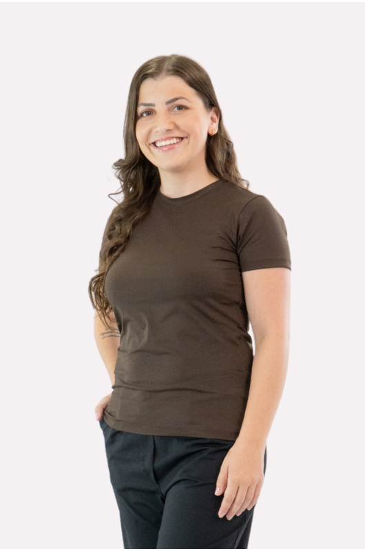 Camiseta B.ON Air Slim Alongada Feminina Marrom Expresso – 24271905