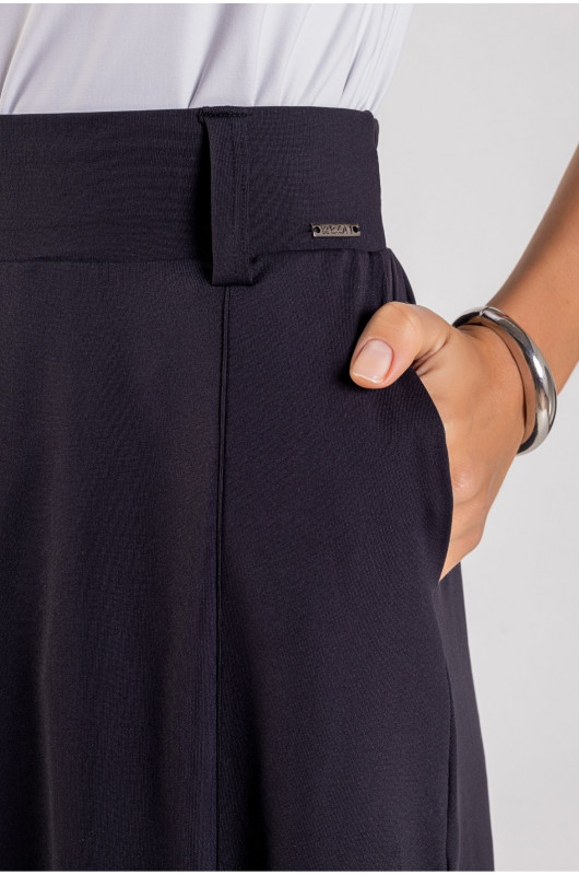 Saia Feminina Casual c/ Bolsos Preta - 24271097