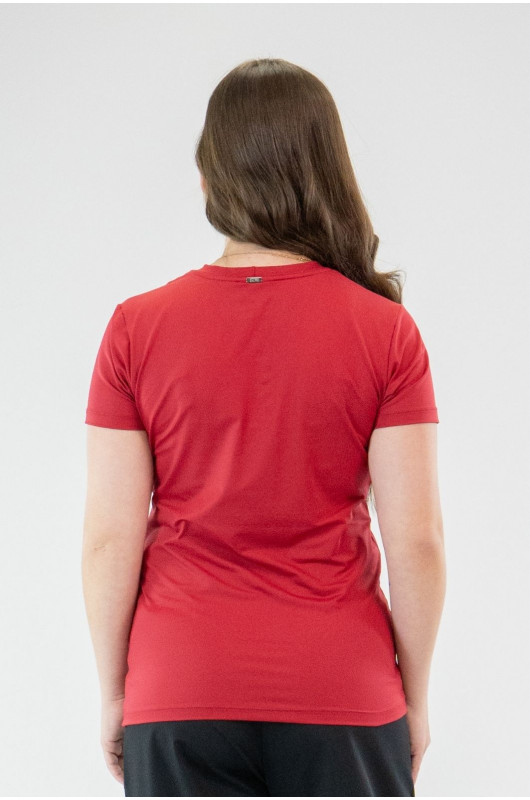 Camiseta B.ON Air Slim Alongada Feminina Vermelho Valentino - 24271966
