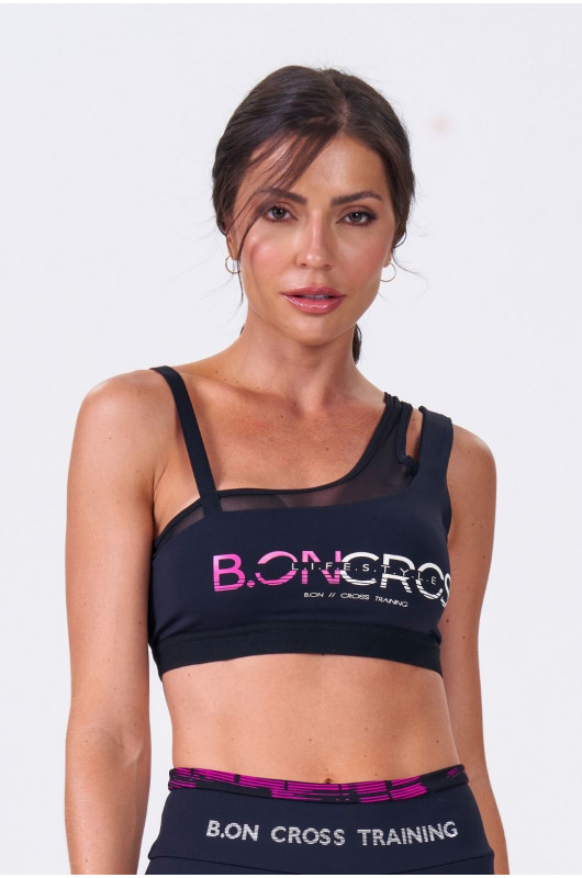 Top Reversível Feminino Cross Preto e Rosa - 24270858