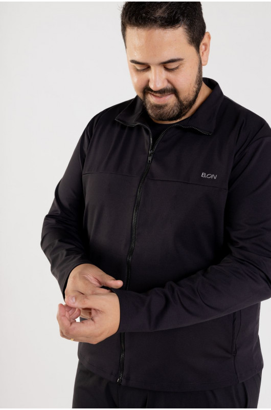 Jaqueta Casual Plus Size Masculina Preta - 24271075